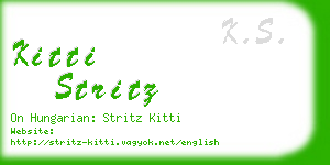 kitti stritz business card